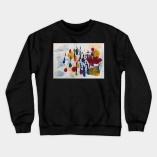 Monotype forest, original print by Geoff Hargraves Crewneck Sweatshirt